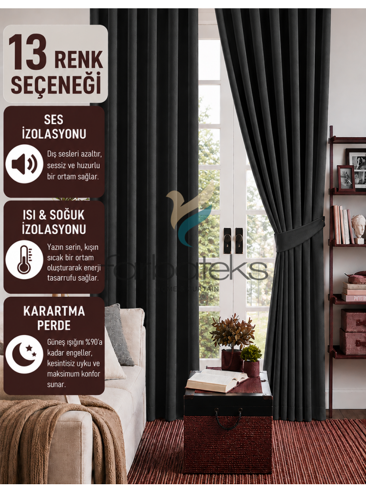 Blackout Karartma Perde Antrasit Gri